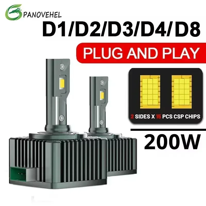 PANOVEHEL D3S LED D1S Headlight Canbus Bulbs D4S D2S D8S D1R D2R D3R LED Car Light 200W 600000LM Super Bright Bulbs 12V 24V 2PCS
PANOVEHEL D3S LED D1S Headlight Canbus Bulbs D4S D2S D8S D1R D2R D3R LED Car Light 200W 600000LM Super Bright Bulbs 12V 24V 2PCS