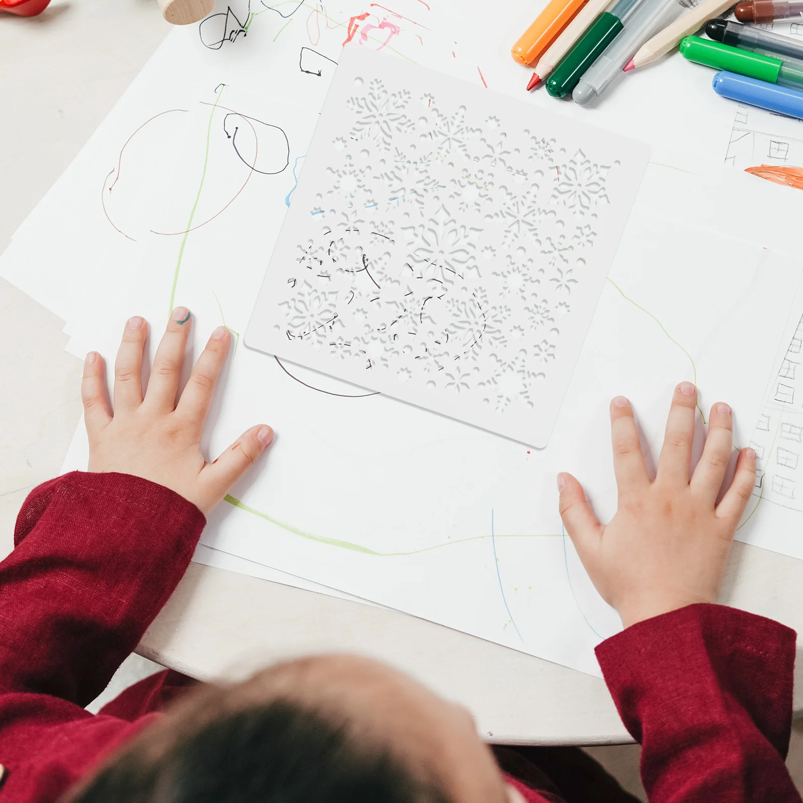 4Pcs Creative Drawing Stencils Set Snowflake Pattern Plastic Templates for Painting Crafts Wall Art DIY Projects Multi-Function
4Pcs Creative Drawing Stencils Set Snowflake Pattern Plastic Templates for Painting Crafts Wall Art DIY Projects Multi-Function