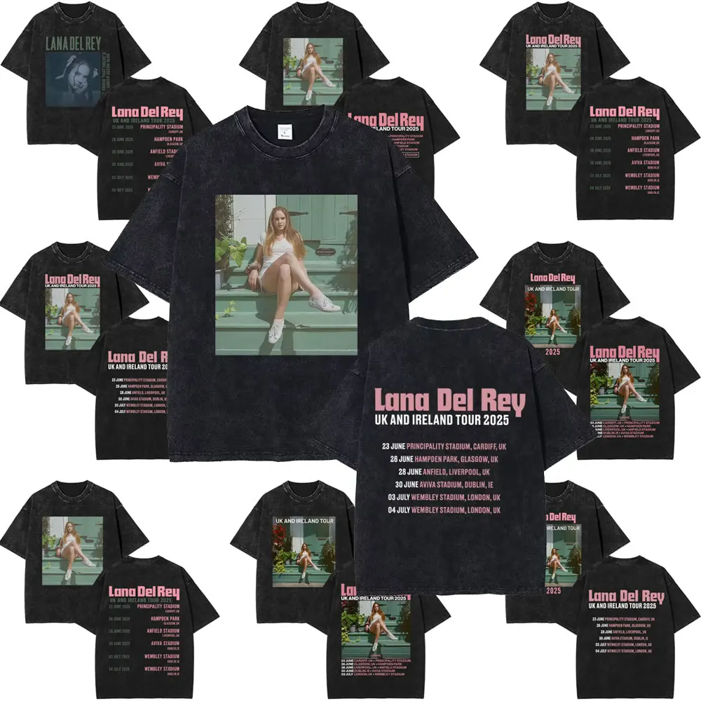 Vintage Washed Lana Del Rey UK and Ireland Tour 2025 T-shirt Men Women Hip Hop Oversized T Shirts Summer Fashion Pop Streetwear
Vintage Washed Lana Del Rey UK and Ireland Tour 2025 T-shirt Men Women Hip Hop Oversized T Shirts Summer Fashion Pop Streetwear