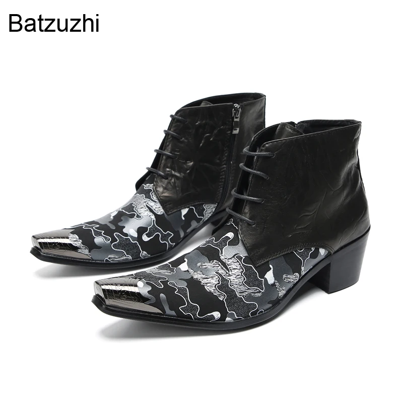 Batzuzhi Handmade Men's Boots Shoes Pointed Metal Tip Lace-up Formal Business, Party, Wedding Boots Man 6.5cm High Heels! 38-46!
Batzuzhi Handmade Men's Boots Shoes Pointed Metal Tip Lace-up Formal Business, Party, Wedding Boots Man 6.5cm High Heels! 38-46!
