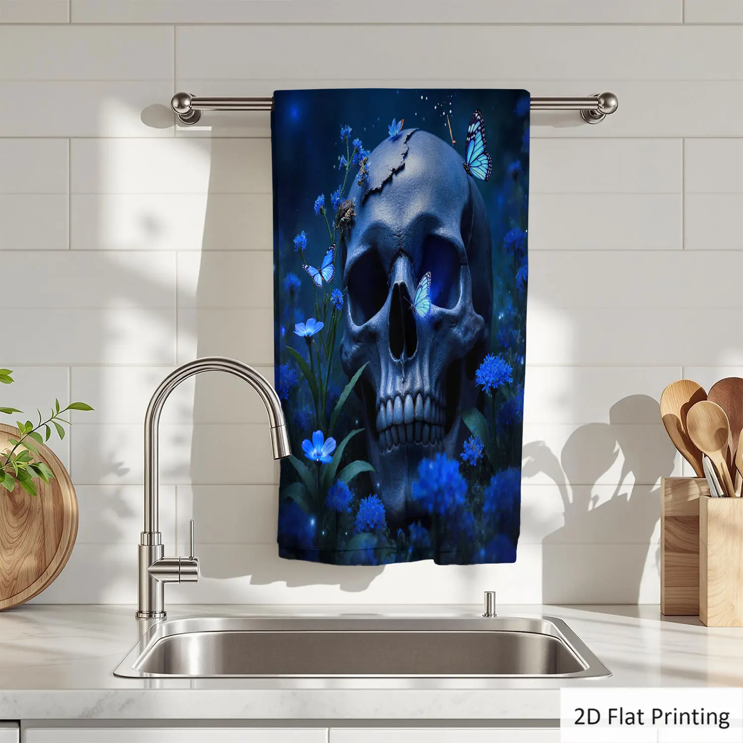 1Pc Skull Butterflies Flowers Abstract Art Style Blue Bathroom Hand Towel Bath Towel, Multiple Size Microfiber Polyester Towel, Unique Home Decorative Kitchen Towels, Festival Bathroom Accessories Decor, Quick Dry and Absorbent
1Pc Skull Butterflies Flowers Abstract Art Style Blue Bathroom Hand Towel Bath Towel, Multiple Size Microfiber Polyester Towel, Unique Home Decorative Kitchen Towels, Festival Bathroom Accessories Decor, Quick Dry and Absorbent