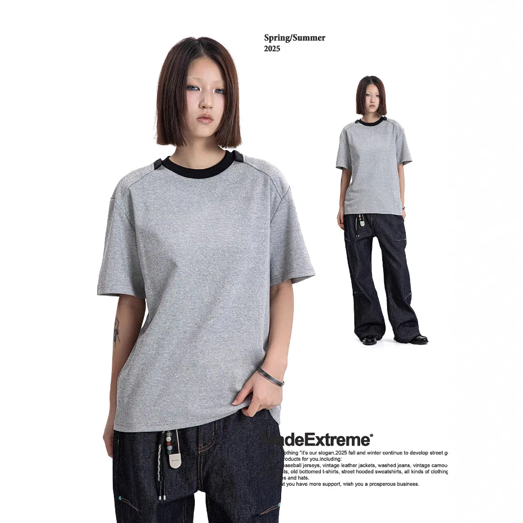 MADE EXTREME Asymmetrical Collar Color Block Short Sleeve T Shirt Men Streetwear
MADE EXTREME Asymmetrical Collar Color Block Short Sleeve T Shirt Men Streetwear