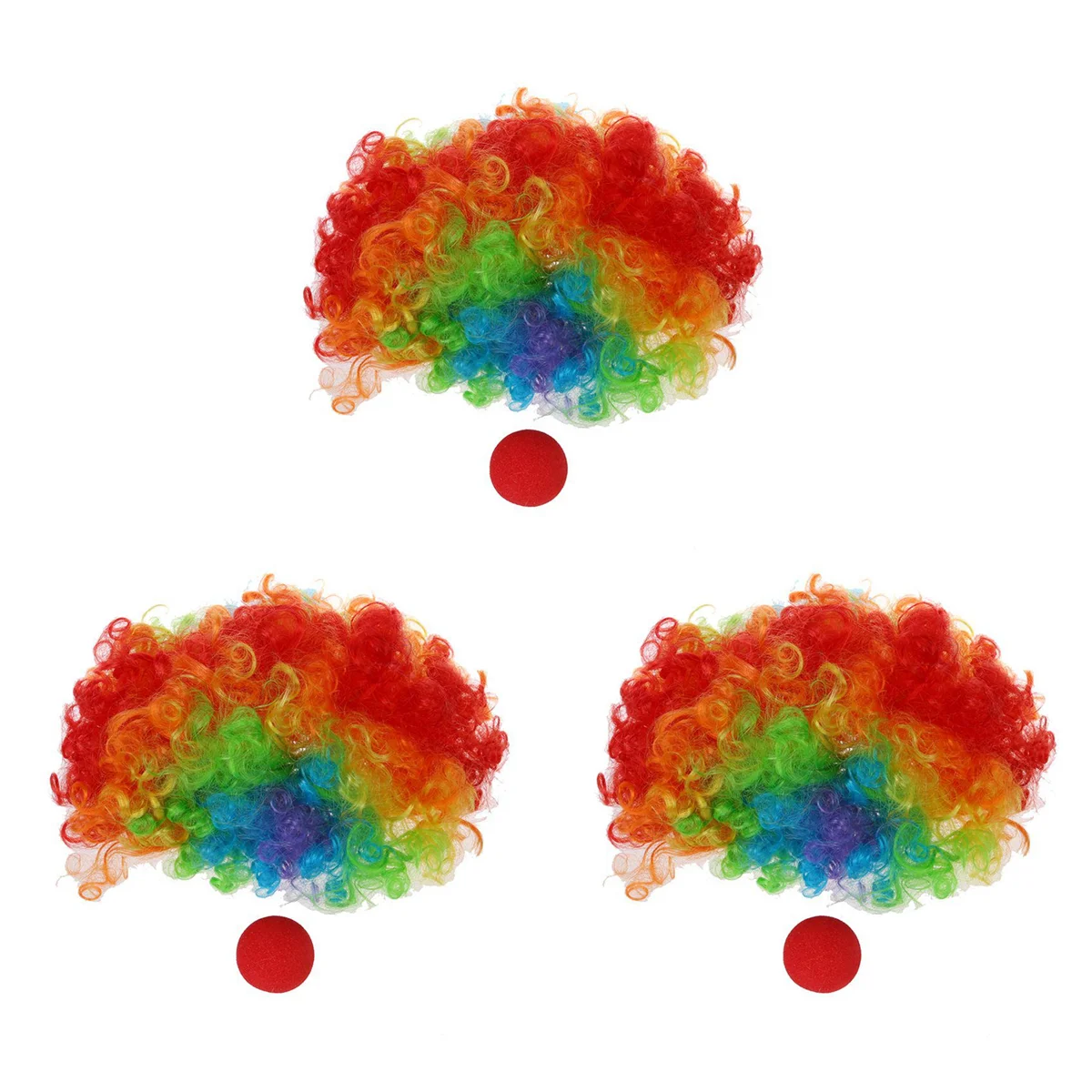 ABMO 3X Red Foam Clown Nose + Multi-Colored Clown Wig for Masquerade Cosplay Fancy Dress.
ABMO 3X Red Foam Clown Nose + Multi-Colored Clown Wig for Masquerade Cosplay Fancy Dress.