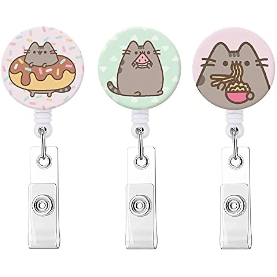 Badge Reel Retractable Badge Holder ID Badge Reels with Clip on ID Card Holders 3 Pack Cute Cat Eating Food
Badge Reel Retractable Badge Holder ID Badge Reels with Clip on ID Card Holders 3 Pack Cute Cat Eating Food
