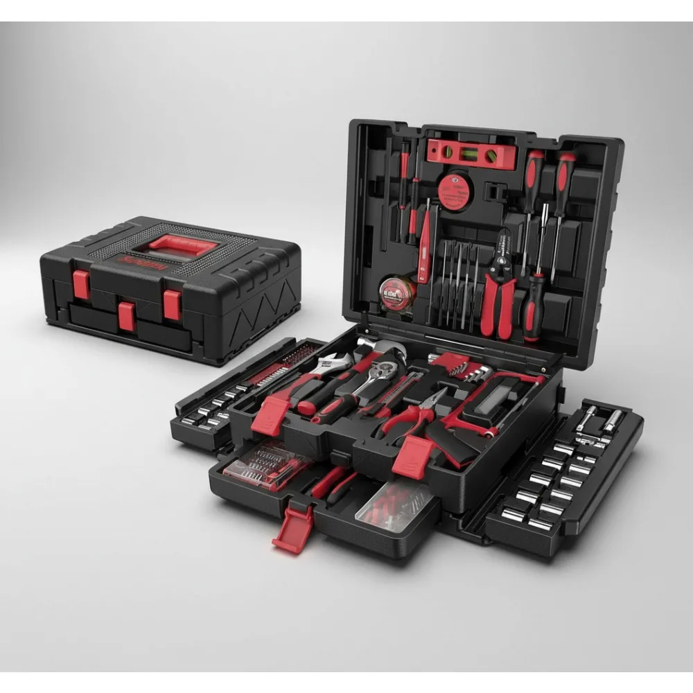 Полный набор инструментов для дома и авторемонта из 379 предметов с выдвижным ящиком — портативный ящик для инструментов для мастеров и ручных работ
Полный набор инструментов для дома и авторемонта из 379 предметов с выдвижным ящиком — портативный ящик для инструментов для мастеров и ручных работ