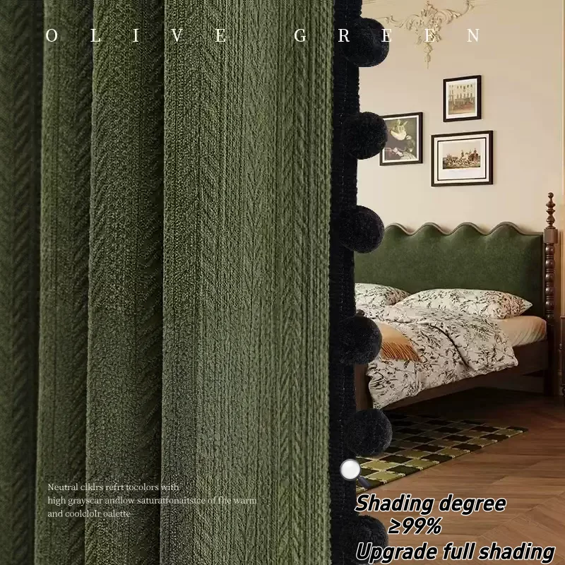 French Middle Style New Style Chenille Jacquard Light Luxury Curtain Retro Olive Green Full Shading Bedroom Living Room
French Middle Style New Style Chenille Jacquard Light Luxury Curtain Retro Olive Green Full Shading Bedroom Living Room