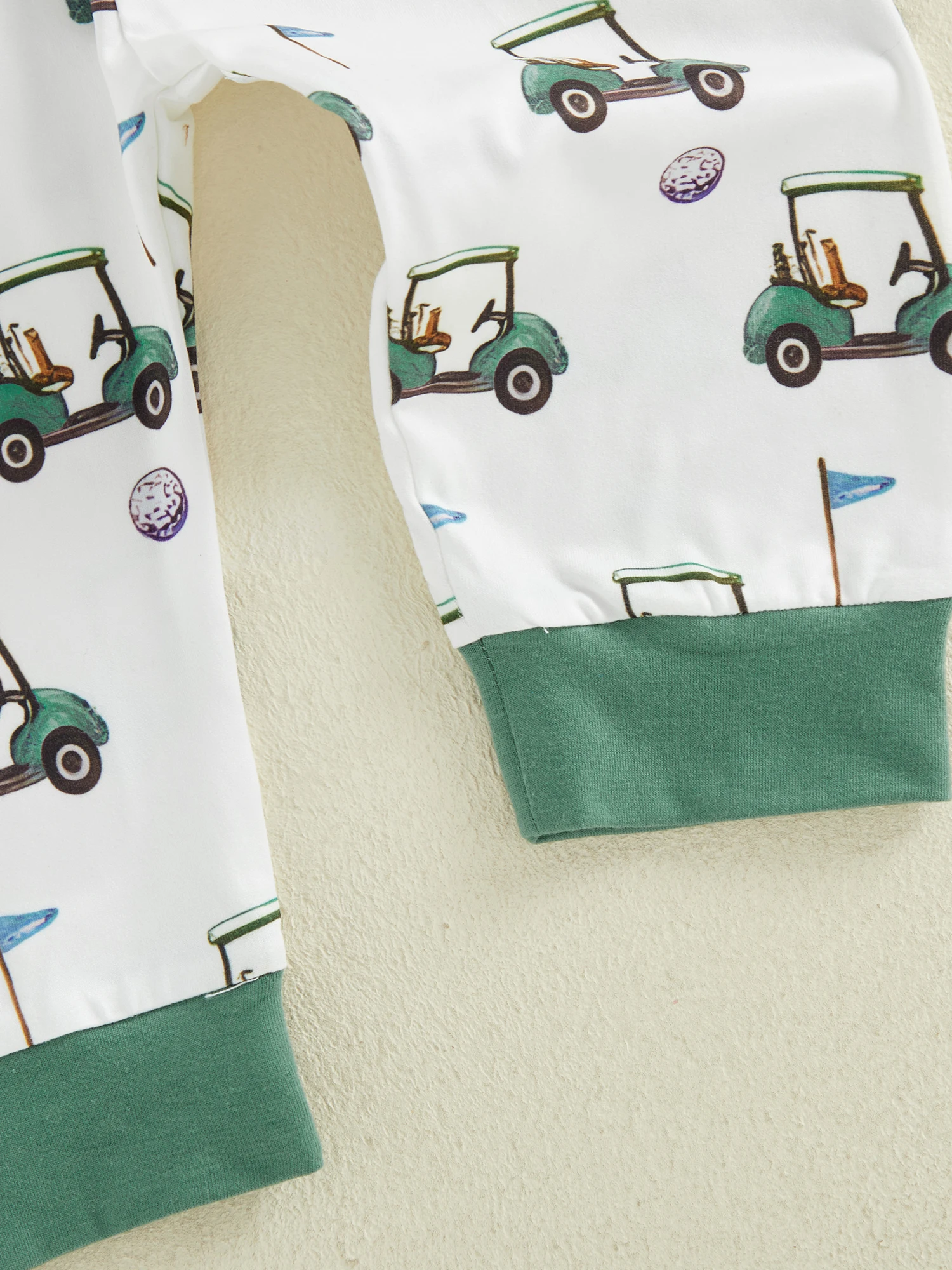 Infant Boys Golfing Ensemble with Long Sleeve Crew Neck Golf Print Jumpsuit Golf Cart Print Trousers and Matching Hat - 3
Infant Boys Golfing Ensemble with Long Sleeve Crew Neck Golf Print Jumpsuit Golf Cart Print Trousers and Matching Hat - 3