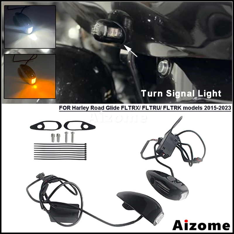 LED Motorcycle Parts Turn Signal Light DRL Daytime Running Light Aluminum Lamp For Harley Road Glide FLTRX FLTRU FLTRK 2015-2023
LED Motorcycle Parts Turn Signal Light DRL Daytime Running Light Aluminum Lamp For Harley Road Glide FLTRX FLTRU FLTRK 2015-2023