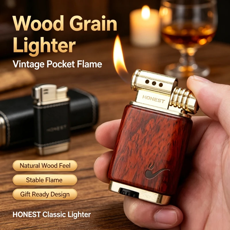 Windproof Refillable Pipe Lighter with Leather Wrap, Unique Angled Flame Design, Special Accessory for Tobacco Lovers
Windproof Refillable Pipe Lighter with Leather Wrap, Unique Angled Flame Design, Special Accessory for Tobacco Lovers