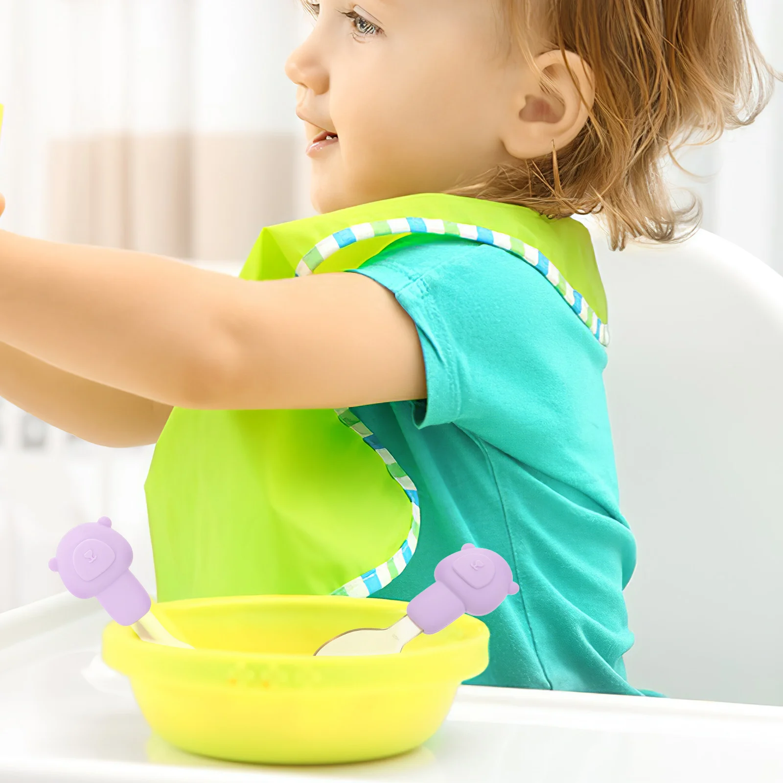 2pcs Silicone Spoon Fork Lavender Baby Toddler Utensils Training Complementary Food Reusable Kids Cutlery Lion Design
2pcs Silicone Spoon Fork Lavender Baby Toddler Utensils Training Complementary Food Reusable Kids Cutlery Lion Design
