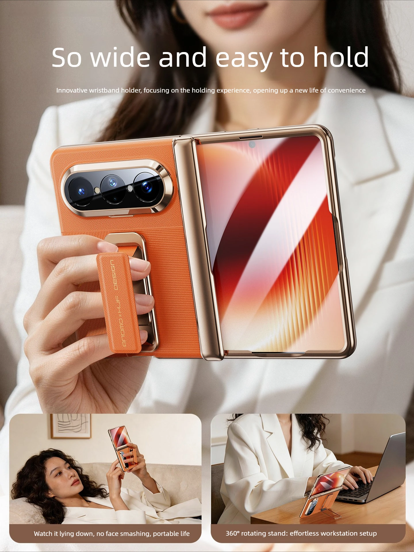 2-in-1 Leather Case for huawei pura x max with Built-in Tempered Glass, center axis hinge ,wrist strap or magnetic stand case
2-in-1 Leather Case for huawei pura x max with Built-in Tempered Glass, center axis hinge ,wrist strap or magnetic stand case