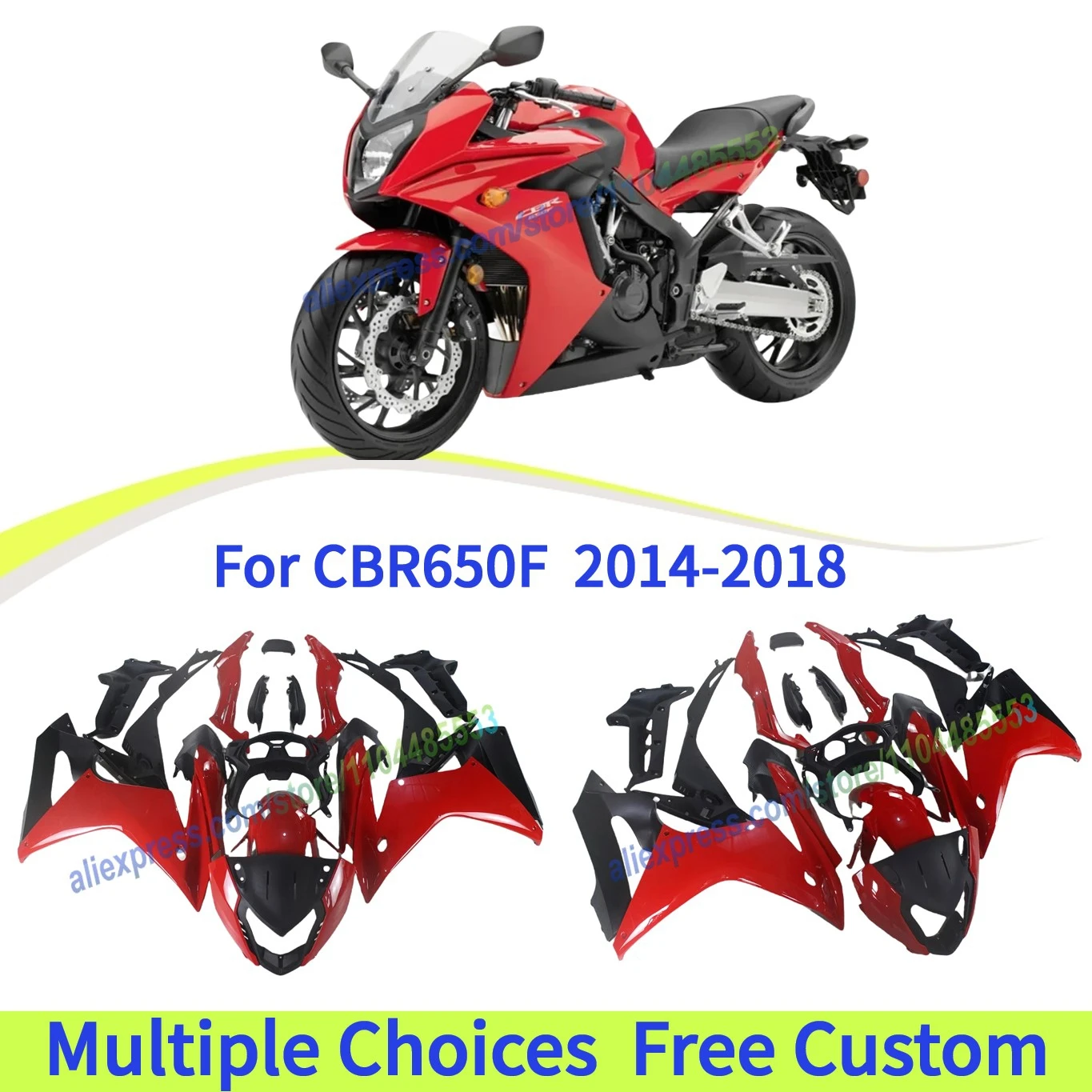 For Honda CBR650F 2014-2018 CBR 650F 14-16 17 18 Glossy Red/Black Fairing Kit | Motorcycle Complete Bodywork set
For Honda CBR650F 2014-2018 CBR 650F 14-16 17 18 Glossy Red/Black Fairing Kit | Motorcycle Complete Bodywork set