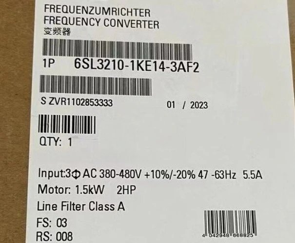 Brand New Original Frequency Converter 6SL3210-1KE14-3UF2 6SL3210-1KE13-2UF2 6SL3210-1KE13-2AF2 6SL3210-1KE14-3AF2Fast shipping
Brand New Original Frequency Converter 6SL3210-1KE14-3UF2 6SL3210-1KE13-2UF2 6SL3210-1KE13-2AF2 6SL3210-1KE14-3AF2Fast shipping