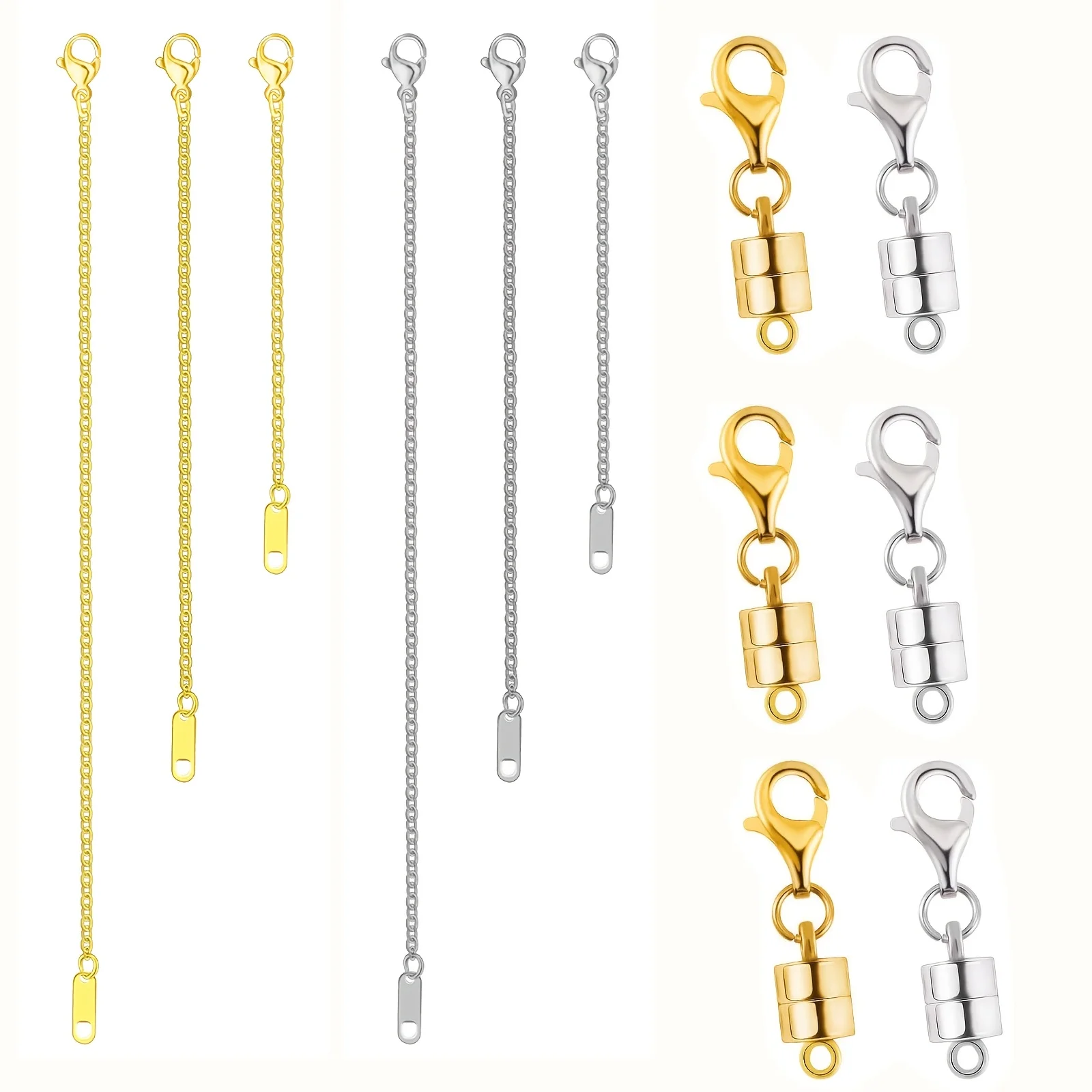 Magnetic Necklace Clasp Set with Chain Extenders, Necklace Extender And Magnetic Necklace Clasps And Closures
Magnetic Necklace Clasp Set with Chain Extenders, Necklace Extender And Magnetic Necklace Clasps And Closures