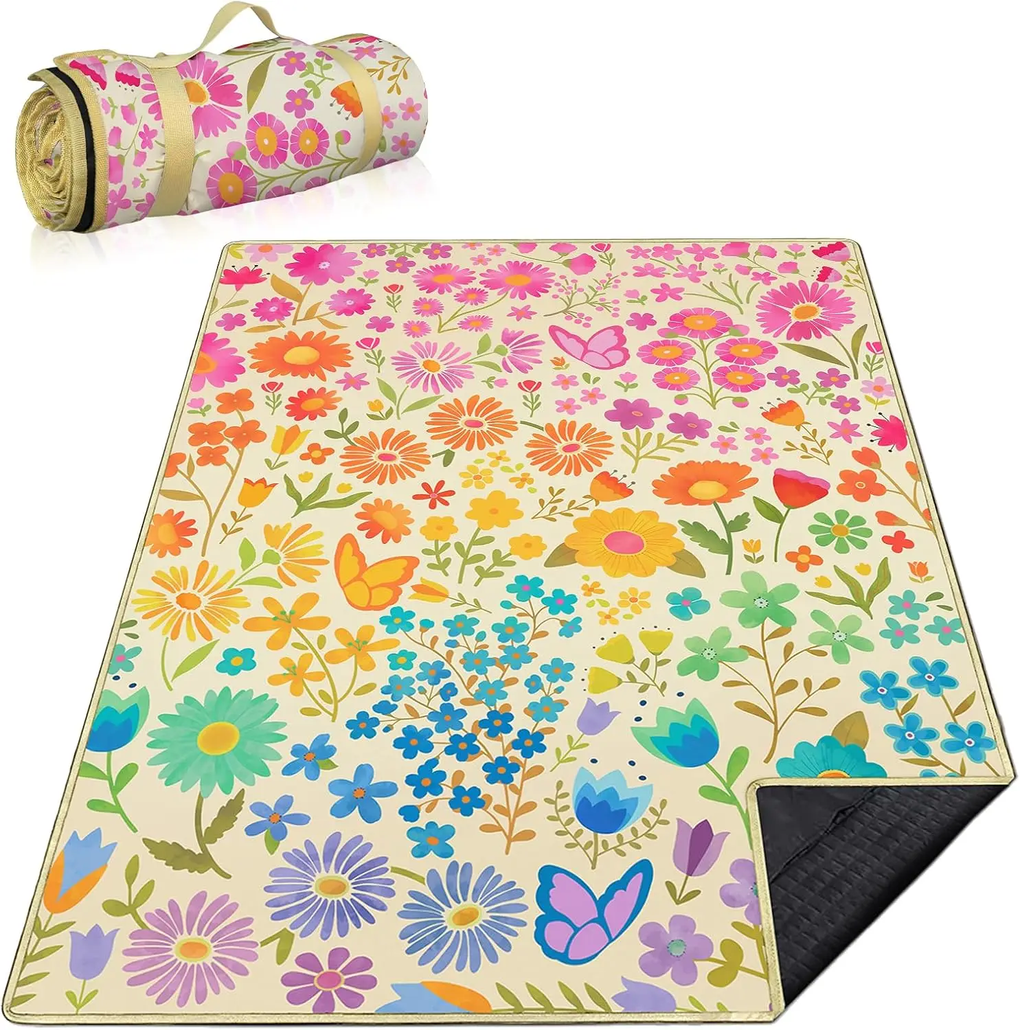 Floral Picnic Blankets Waterproof Foldable, 60″X80″ Packable Picnic Mat Flowers Outdoor Blanket for Grass, Large Beach Blan
Floral Picnic Blankets Waterproof Foldable, 60″X80″ Packable Picnic Mat Flowers Outdoor Blanket for Grass, Large Beach Blan