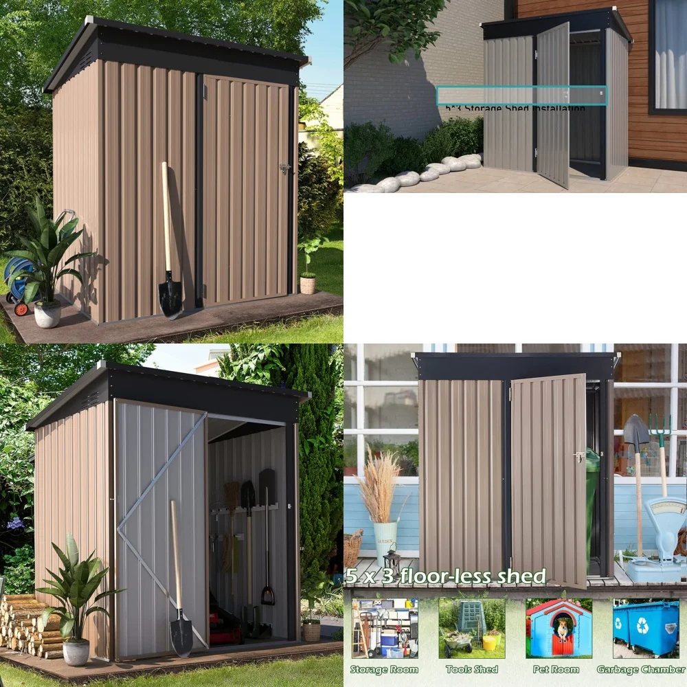 GazebosOutdoor Metal Storage Shed with Lockable Door for Garden Tools Backyard Use Durable Weather Resistant
GazebosOutdoor Metal Storage Shed with Lockable Door for Garden Tools Backyard Use Durable Weather Resistant