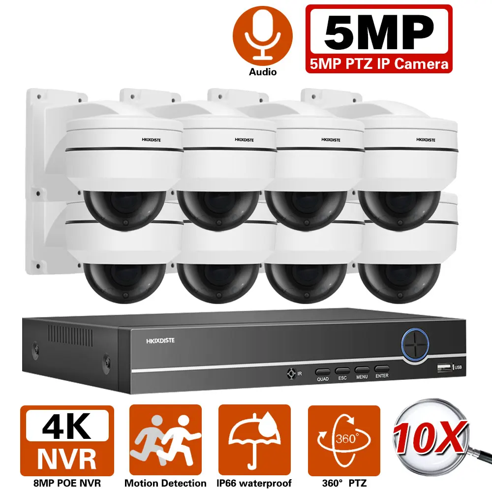 IP-камера видеонаблюдения, 8 каналов, 4K, 8 Мп, POE, NVR, 5 МП, PTZ, 10-кратный зум, аудио, Водонепроницаемая ИК-подсветка, обнаружение движения 80 м, домашняя и уличная система безопасности
IP-камера видеонаблюдения, 8 каналов, 4K, 8 Мп, POE, NVR, 5 МП, PTZ, 10-кратный зум, аудио, Водонепроницаемая ИК-подсветка, обнаружение движения 80 м, домашняя и уличная система безопасности