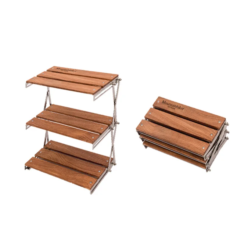 Outdoor Camping Picnic Portable Multifunctional Folding Three-Layer Sabilli Wood Linglong Shelf 
Outdoor Camping Picnic Portable Multifunctional Folding Three-Layer Sabilli Wood Linglong Shelf