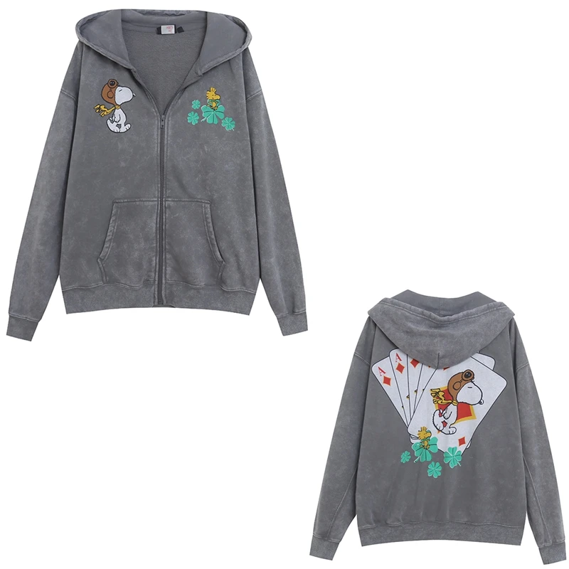 Washed Vintage Cartoon Anime Hooded Zipper Pocket Open Cardigan Sweatshirt Loose Slimming Casual Style for Young Women
Washed Vintage Cartoon Anime Hooded Zipper Pocket Open Cardigan Sweatshirt Loose Slimming Casual Style for Young Women