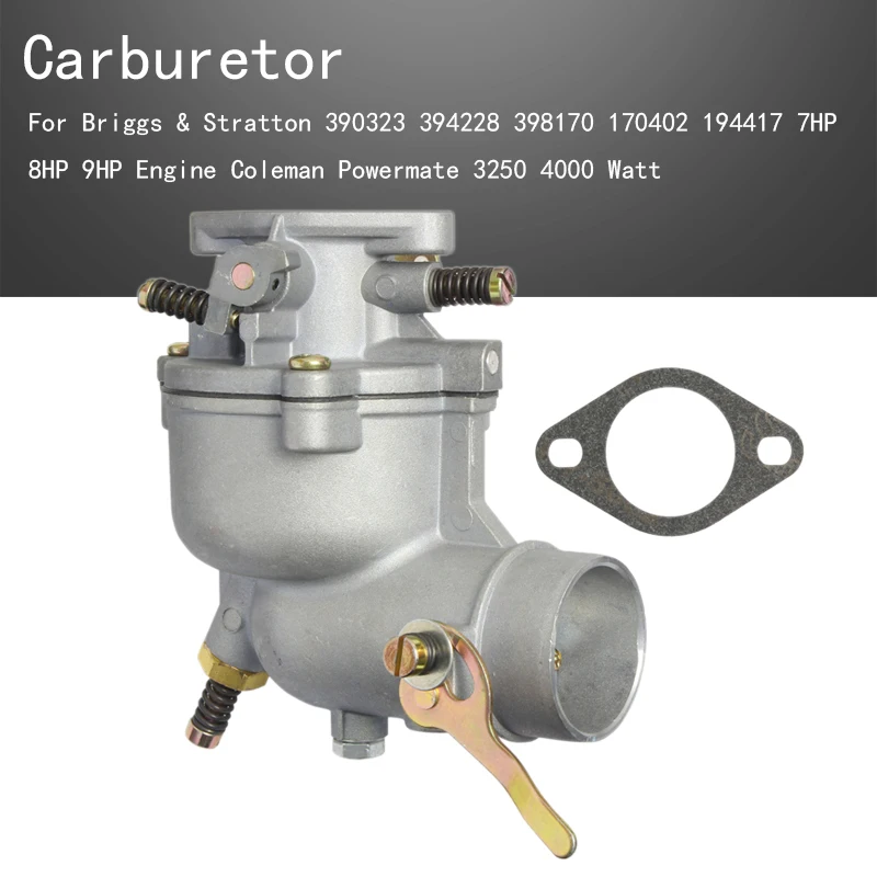 Carburetor For Briggs & Stratton 390323 394228 398170 170402 194417 7HP 8HP 9HP Engine Coleman Powermate 3250 4000 Watt
Carburetor For Briggs & Stratton 390323 394228 398170 170402 194417 7HP 8HP 9HP Engine Coleman Powermate 3250 4000 Watt