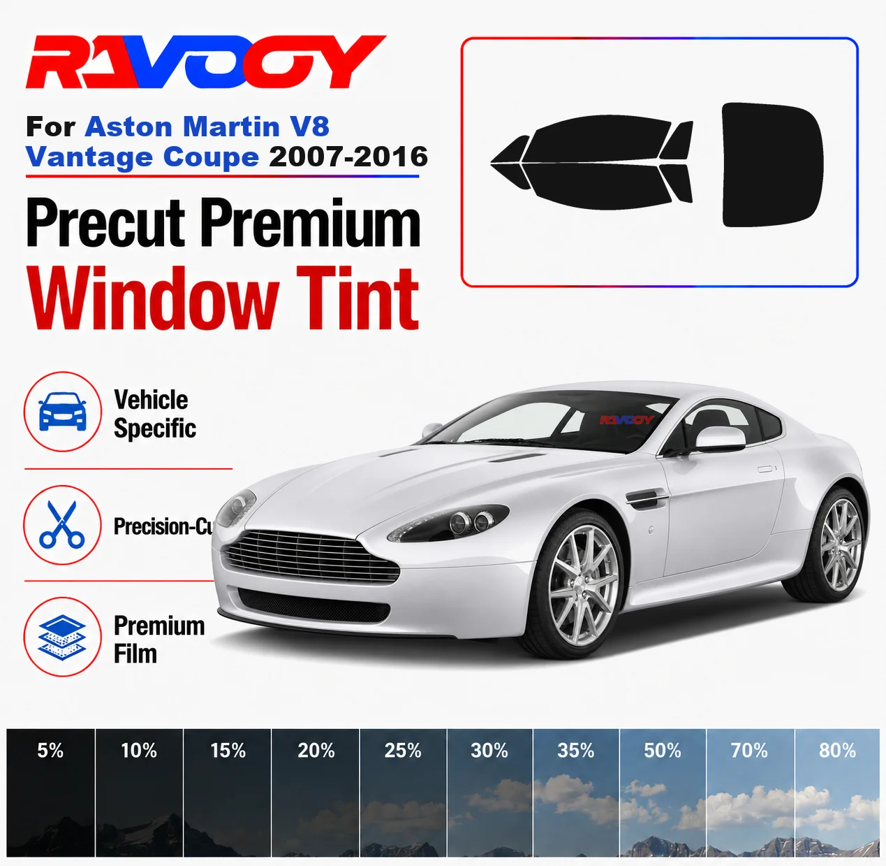 Premium Precut Window Tint Kit Front Rear Windows Rear Windshield For Aston Martin V8 Vantage Coupe 2007-2016 Nano Ceramic Film
Premium Precut Window Tint Kit Front Rear Windows Rear Windshield For Aston Martin V8 Vantage Coupe 2007-2016 Nano Ceramic Film
