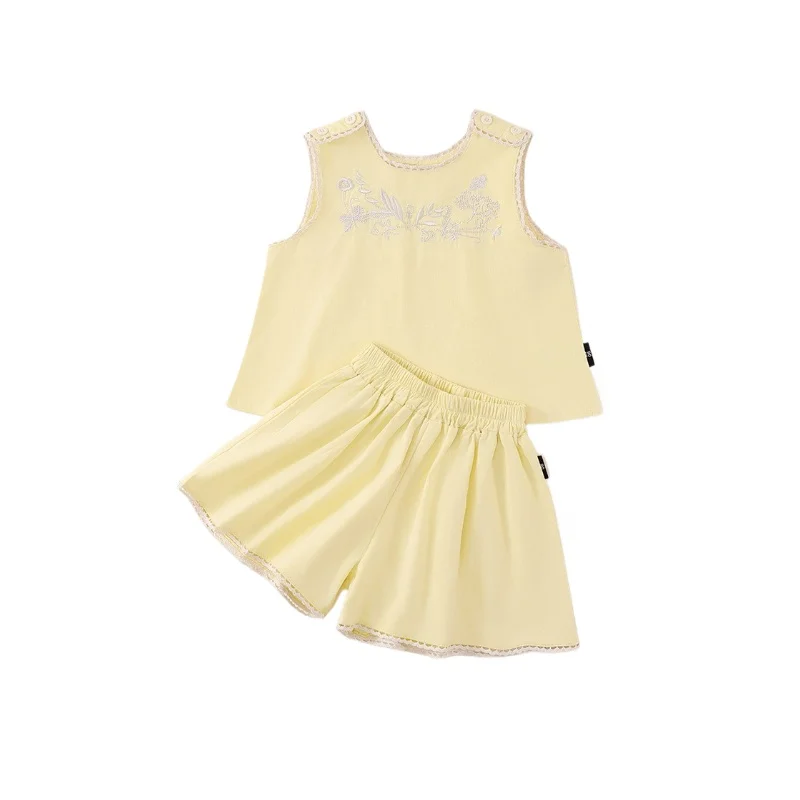 Girls Yellow Cotton Embroidered Set Summer Flower Sleeveless Top & Shorts Kids Clothing Sets Baby Outfit Japanese Korean Style
Girls Yellow Cotton Embroidered Set Summer Flower Sleeveless Top & Shorts Kids Clothing Sets Baby Outfit Japanese Korean Style