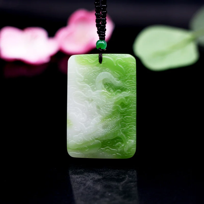 Green White Jade Dragon Pendant Necklace Chinese Hand-Carved Natural Jadeite Fashion Charm Jewelry Amulet Gifts for Women Men
Green White Jade Dragon Pendant Necklace Chinese Hand-Carved Natural Jadeite Fashion Charm Jewelry Amulet Gifts for Women Men