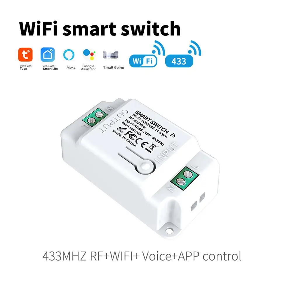 Tuya Wifi Smart Switch Mini Samrt Switch DIY Smart Light Switch Relay 433RF Control Smart Home Work With Alexa Google Home
Tuya Wifi Smart Switch Mini Samrt Switch DIY Smart Light Switch Relay 433RF Control Smart Home Work With Alexa Google Home