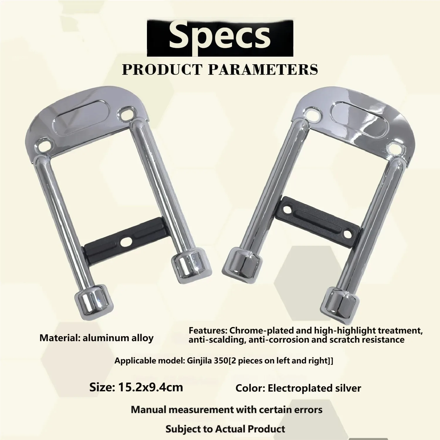 4-piece modification accessories for Chinchilla 350 Ace Neo aluminum alloy electroplated side cover decoration for V-twin engine
4-piece modification accessories for Chinchilla 350 Ace Neo aluminum alloy electroplated side cover decoration for V-twin engine
