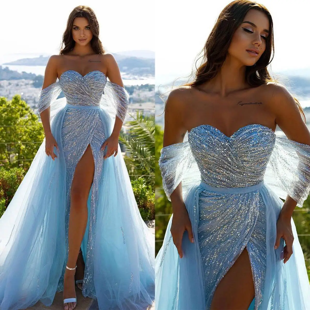Shiny Evening Dress Mermaid Strapless Off The Shoulder Sequins Split Prom Gown Princess Party Dress Vestido De Noite Custom Made
Shiny Evening Dress Mermaid Strapless Off The Shoulder Sequins Split Prom Gown Princess Party Dress Vestido De Noite Custom Made