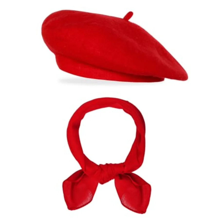 Classic Beret Hats for Women French Beret Hats Costume Accessories Painter Artist Cap with Scarf
Classic Beret Hats for Women French Beret Hats Costume Accessories Painter Artist Cap with Scarf