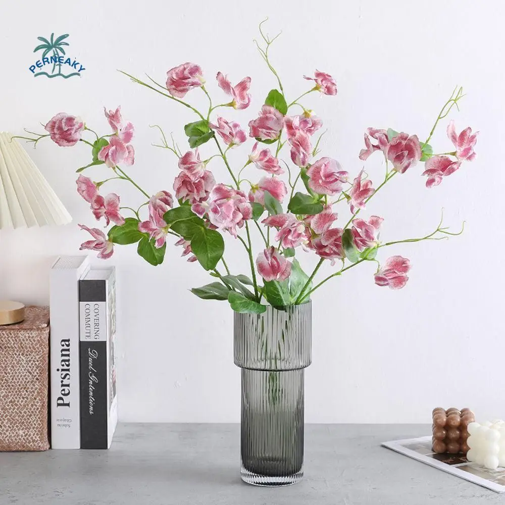 55cm Artificial Pea Flowers Elegant Real Touch Silk Pea Blossom Branch Plastic Handmade Fake Flower Home Living Room
55cm Artificial Pea Flowers Elegant Real Touch Silk Pea Blossom Branch Plastic Handmade Fake Flower Home Living Room