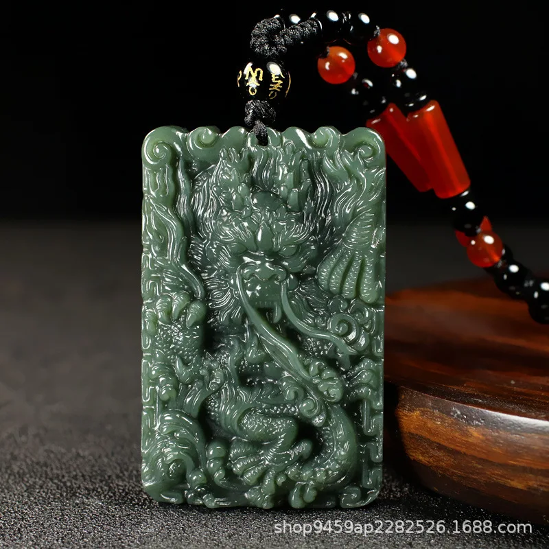 Genuine Xinjiang Hetian Jade Dragon Pendant Zodiac Dragon Green Jade Pendant Men's Women's Jade Pendant Jadeite Hanging Ornament
Genuine Xinjiang Hetian Jade Dragon Pendant Zodiac Dragon Green Jade Pendant Men's Women's Jade Pendant Jadeite Hanging Ornament