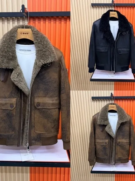Утепленная куртка из американского овечьего меха, хлопковая рабочая одежда, мужская зимняя теплая верхняя одежда, модное пальто из кожи и меха
Утепленная куртка из американского овечьего меха, хлопковая рабочая одежда, мужская зимняя теплая верхняя одежда, модное пальто из кожи и меха