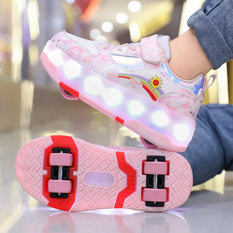 Walking shoes girls' rotating button with light breathable children's roller skates four-wheel detachable roller skates
Walking shoes girls' rotating button with light breathable children's roller skates four-wheel detachable roller skates