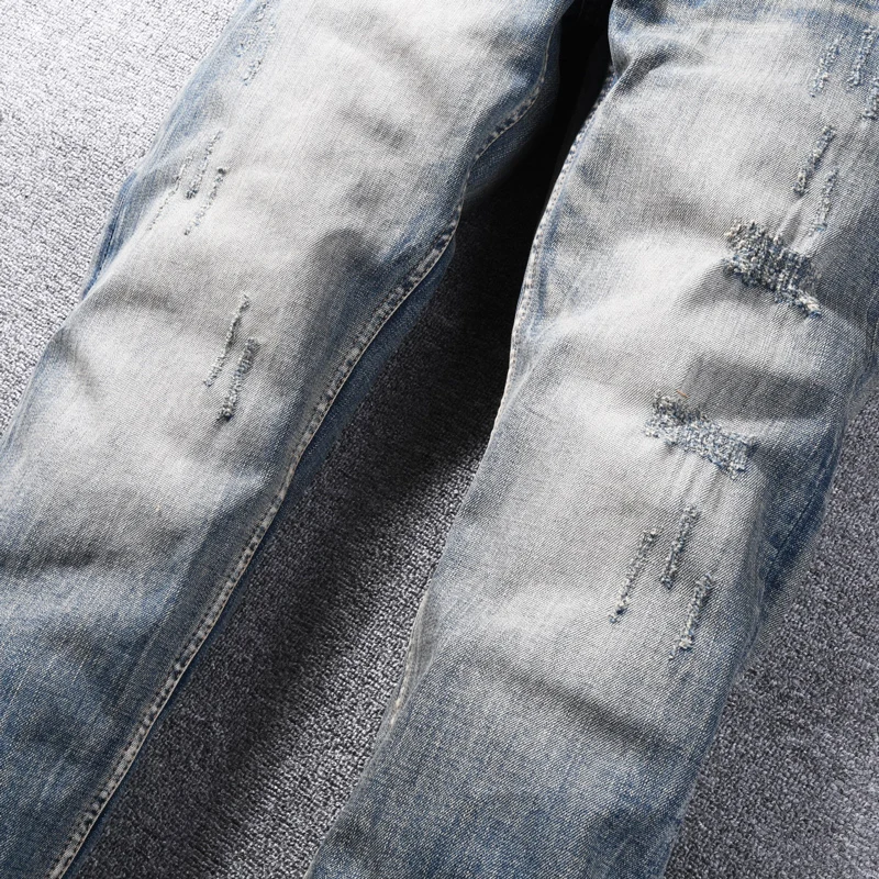 Designer Fashion Men Jeans High Quality Retro Washed Blue Stretch Straight Fit Ripped Jeans Men Y2K Vintage Denim Pants Hombre
Designer Fashion Men Jeans High Quality Retro Washed Blue Stretch Straight Fit Ripped Jeans Men Y2K Vintage Denim Pants Hombre