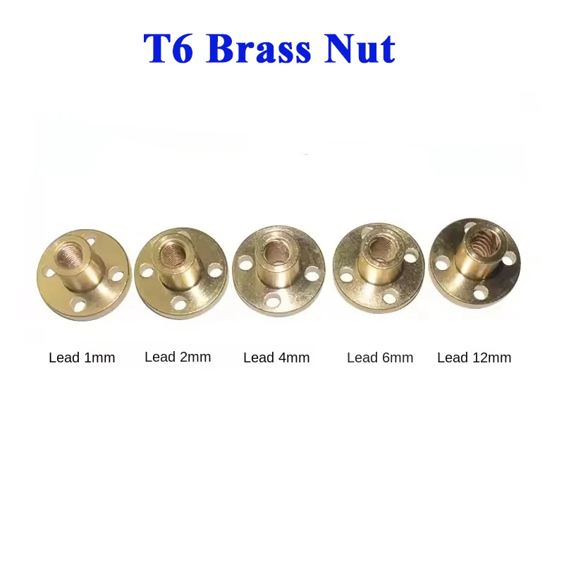 1pcs T6 lead Screw Round Flange Trapezoidal Right-Hand Threaded Nut Brass Nuts Pitch 1/2mm/4mm/6/12mm Lead For 3D Printer
1pcs T6 lead Screw Round Flange Trapezoidal Right-Hand Threaded Nut Brass Nuts Pitch 1/2mm/4mm/6/12mm Lead For 3D Printer