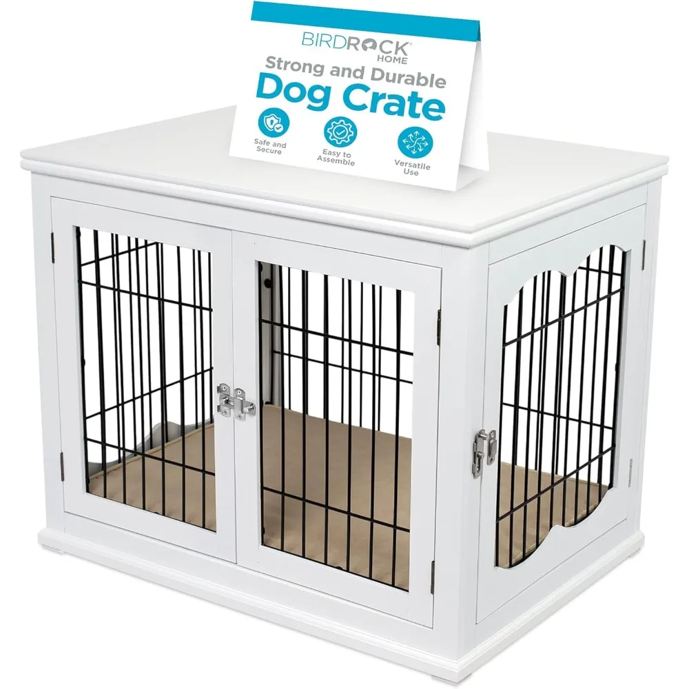 Decorative Dog Kennel with Pet Bed, Small Pet House, Double Door Indoor Crate, Engineered Wood & Wire Furniture
Decorative Dog Kennel with Pet Bed, Small Pet House, Double Door Indoor Crate, Engineered Wood & Wire Furniture