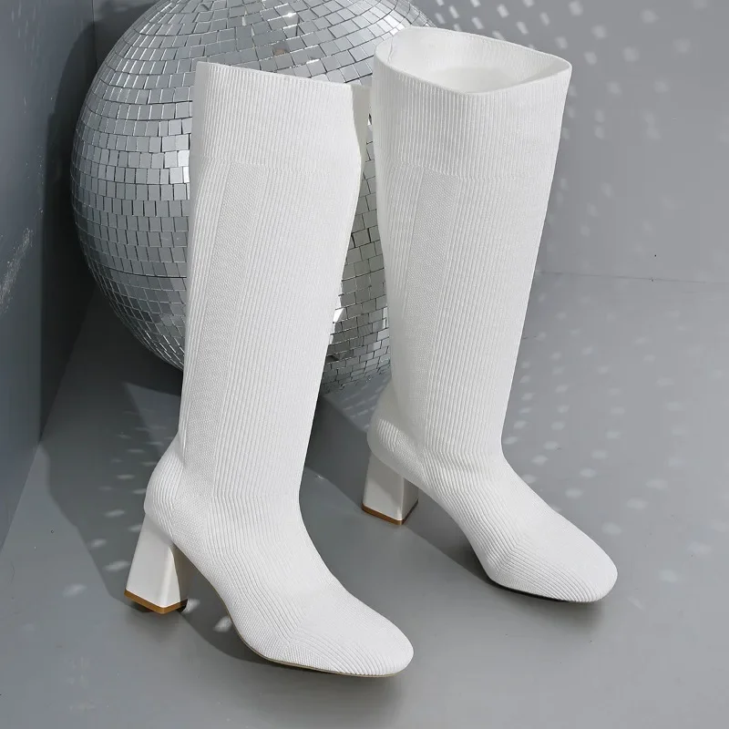 Новинка 2025 года, эластичные ботинки-носки, модные вязаные дышащие нескользящие ботинки до бедра с квадратным носком и рукавами
Новинка 2025 года, эластичные ботинки-носки, модные вязаные дышащие нескользящие ботинки до бедра с квадратным носком и рукавами