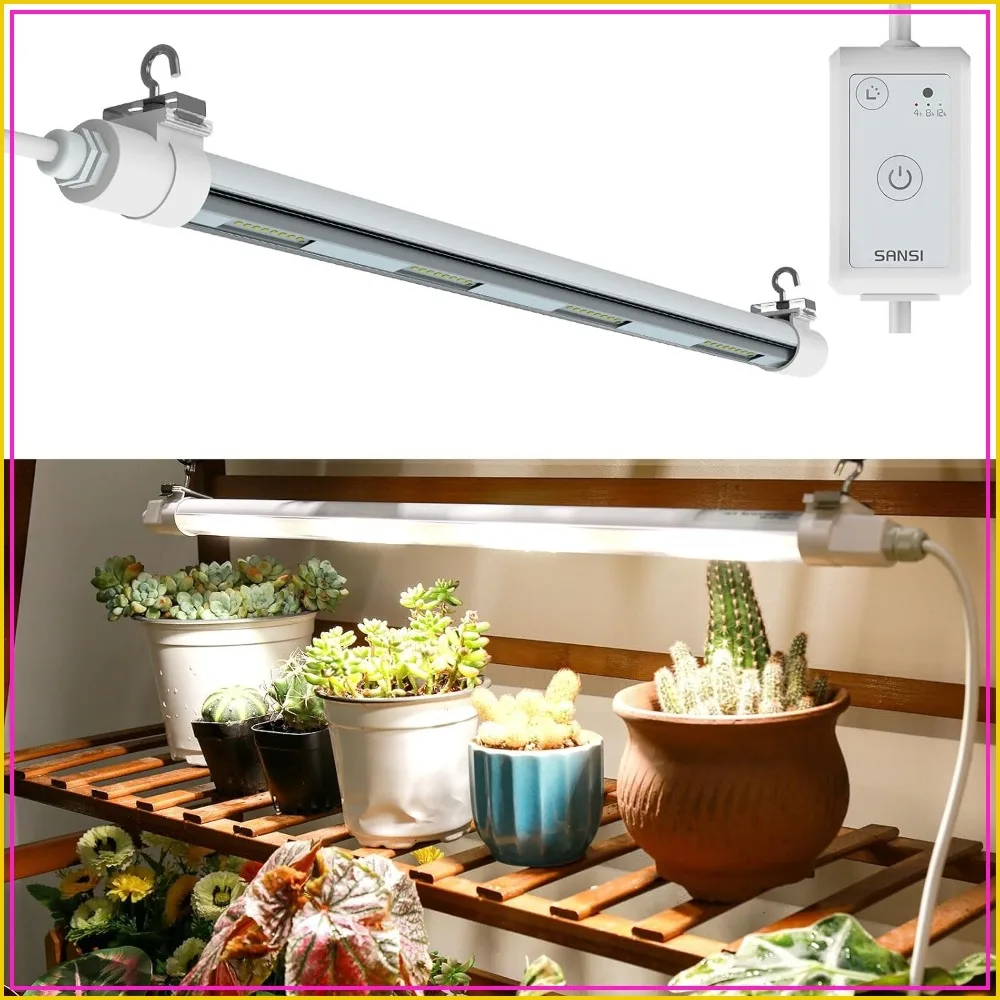 T8 LED Grow Lights for Indoor Plants, 2FT 4000K Full Spectrum, 25W(195W Equivalent) Dimmable Timer IP54
T8 LED Grow Lights for Indoor Plants, 2FT 4000K Full Spectrum, 25W(195W Equivalent) Dimmable Timer IP54