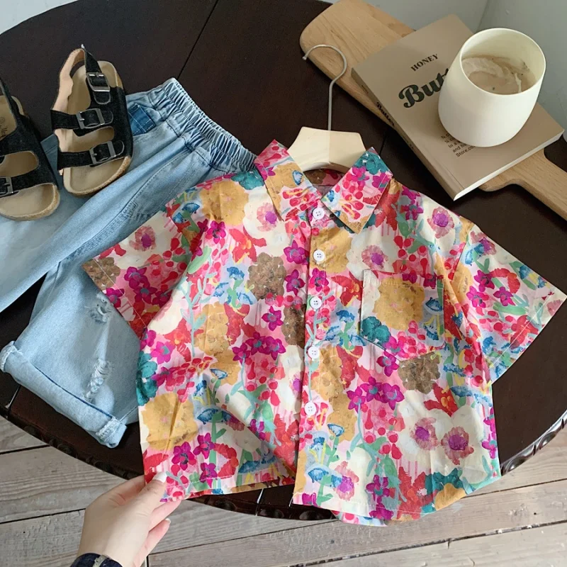 Children's Pure Cotton Shirt 2025 Summer New Item for Boys and Girls Casual Top Baby Loose and Versatile Short Sleeved Shirt
Children's Pure Cotton Shirt 2025 Summer New Item for Boys and Girls Casual Top Baby Loose and Versatile Short Sleeved Shirt