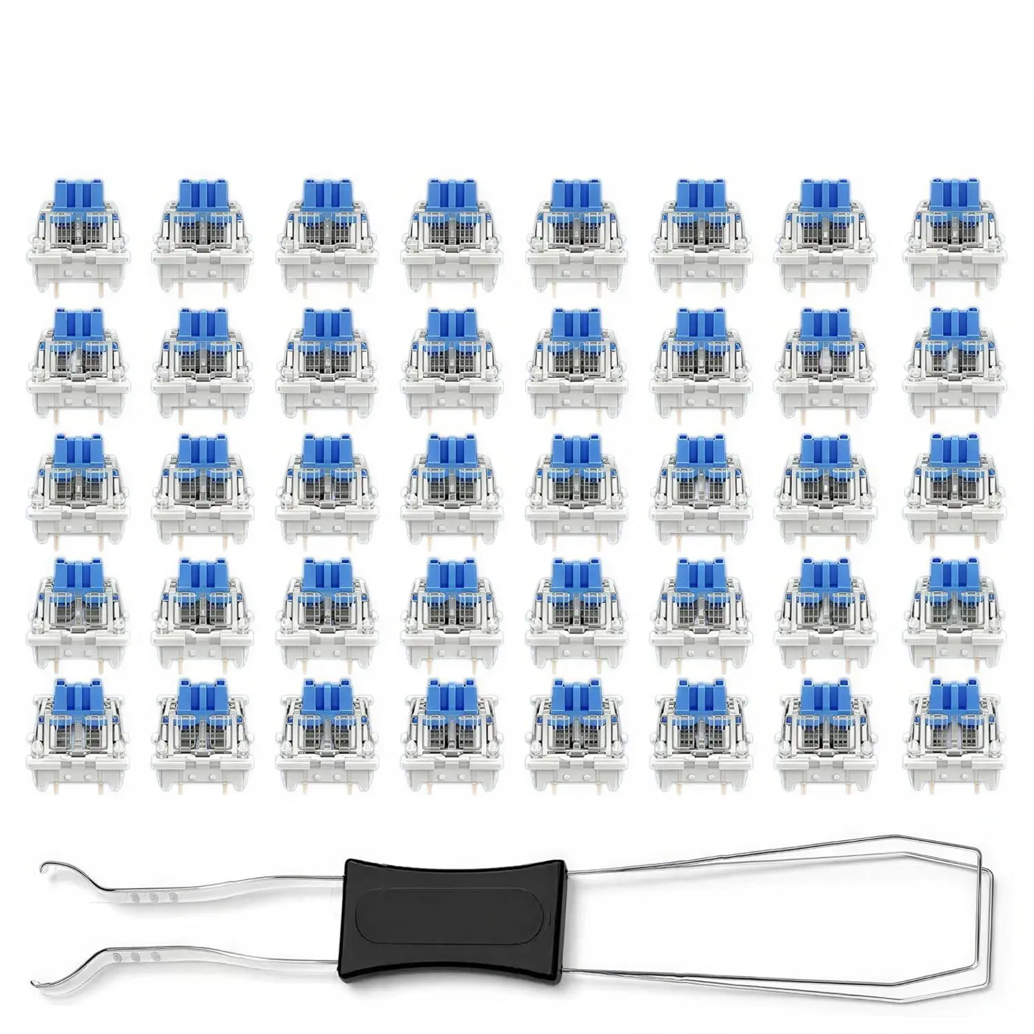40 Pack Blue Clicky Switches + Keycap Puller for 3D Prints, DIY, Gaming
40 Pack Blue Clicky Switches + Keycap Puller for 3D Prints, DIY, Gaming