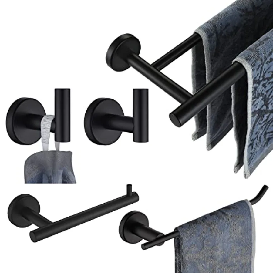 Bathroom Hardware Set 5-Piece Bath Accessories Set Matte Wall Mount Includes 24 in Towel Bar 9 in HT Bar TP Holder Towel Hook x
Bathroom Hardware Set 5-Piece Bath Accessories Set Matte Wall Mount Includes 24 in Towel Bar 9 in HT Bar TP Holder Towel Hook x