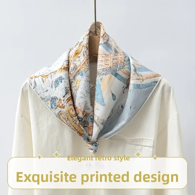 Women Pure Mulberry Silk Twill Scarf Hot Air Balloon Rainbow Castle Art Print Luxury Designer Square Scarf Stylish Accessory
Women Pure Mulberry Silk Twill Scarf Hot Air Balloon Rainbow Castle Art Print Luxury Designer Square Scarf Stylish Accessory