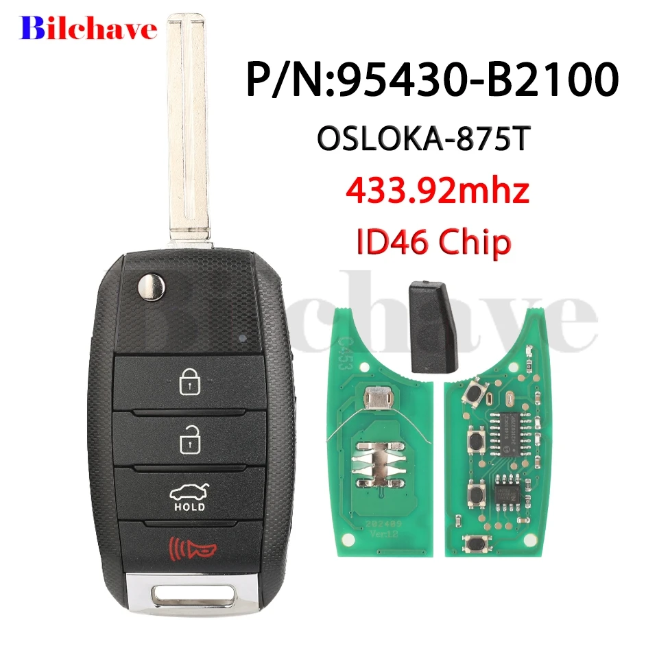 jingyuqin OSLOKA-875T (PS) B2100 95430-B2100 433MHz ID46 For KIA Soul 2014 2015 2016 2017 2018 2019 Remote Car Key Fob Control
jingyuqin OSLOKA-875T (PS) B2100 95430-B2100 433MHz ID46 For KIA Soul 2014 2015 2016 2017 2018 2019 Remote Car Key Fob Control
