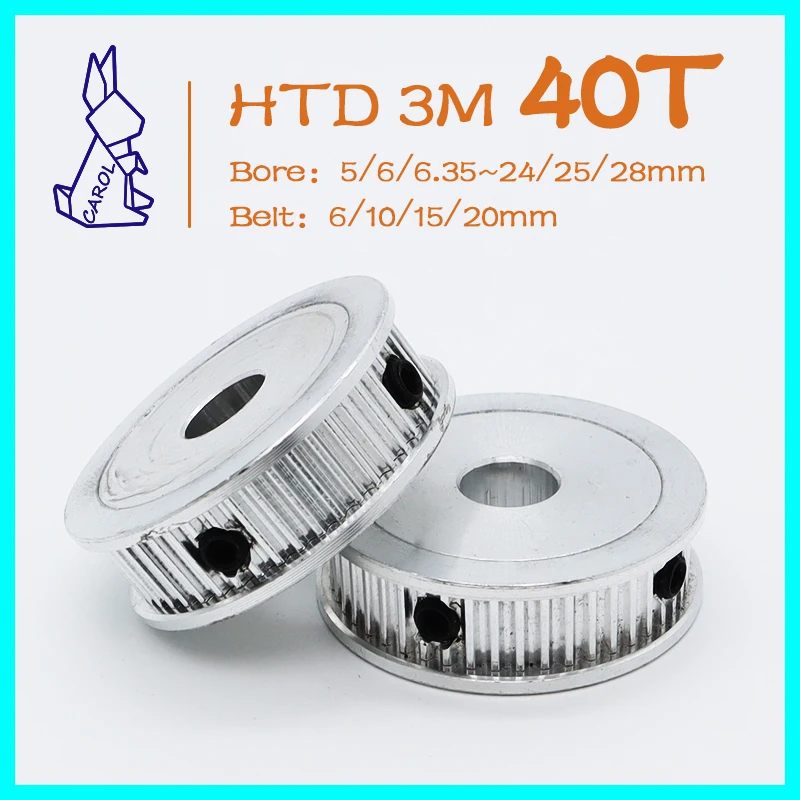 40Teeth HTD 3M Pulley 40T 3M Timing Pulley Bore 5/6/8~24/25/28mm HTD3M 40 Teeth Belt Width 6/10/15/20mm 3M 40T Synchronous Wheel
40Teeth HTD 3M Pulley 40T 3M Timing Pulley Bore 5/6/8~24/25/28mm HTD3M 40 Teeth Belt Width 6/10/15/20mm 3M 40T Synchronous Wheel
