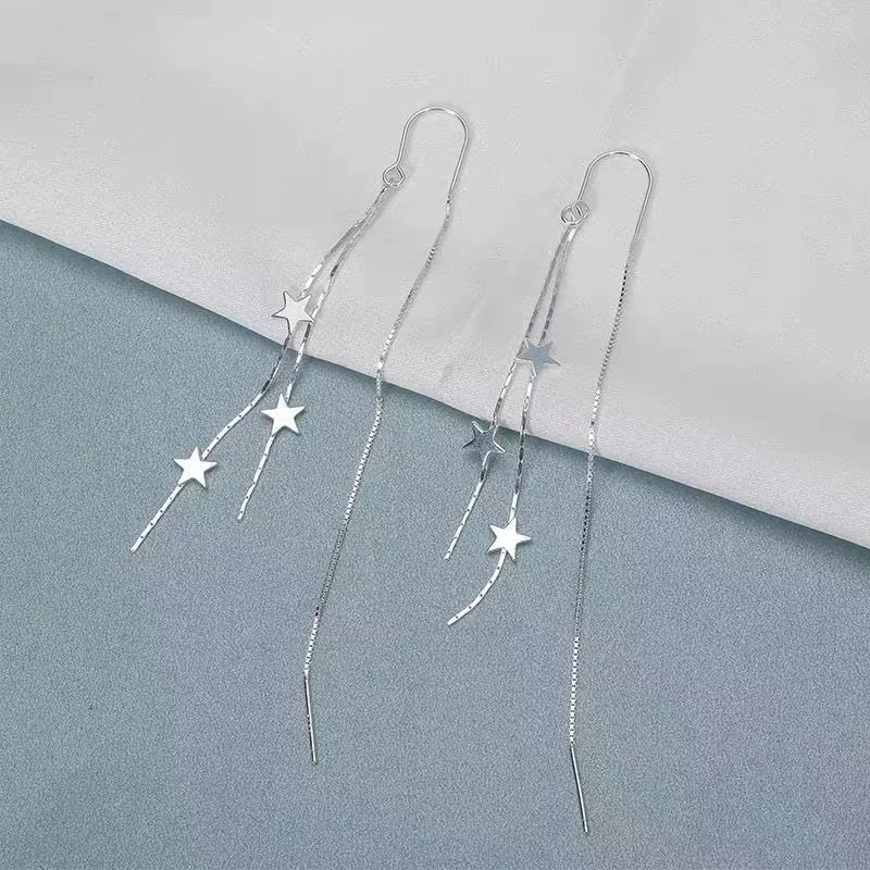 New 925 Sterling Silver Long Star Earrings Women Charm Earrings Birthday Gift for Friends Exquisite Jewelry Accessories
New 925 Sterling Silver Long Star Earrings Women Charm Earrings Birthday Gift for Friends Exquisite Jewelry Accessories