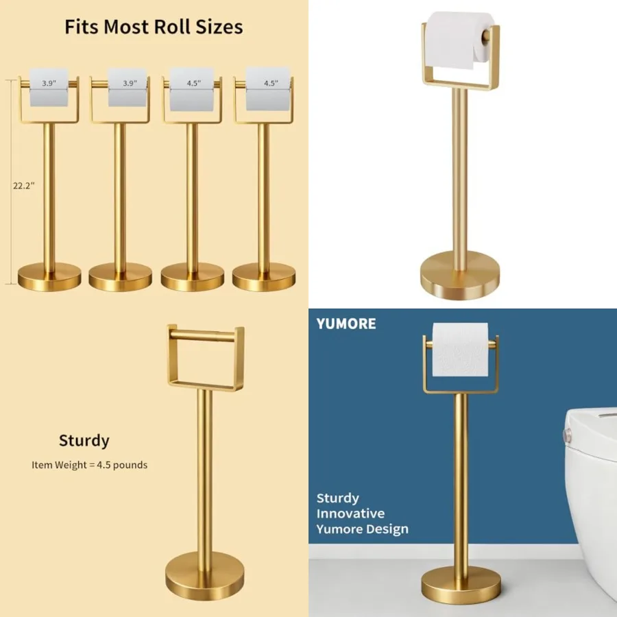 Toilet Paper Holder Free Standing, Stainless Steel Toilet Paper Stand, Weighted Base Floor Tissue Roll Holder for Bathroom, 200
Toilet Paper Holder Free Standing, Stainless Steel Toilet Paper Stand, Weighted Base Floor Tissue Roll Holder for Bathroom, 200