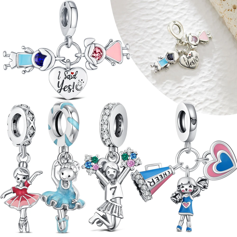 New Hot 925 Sterling Silver Charm Cheerleader Girl Creative Pendant Fit Bracelet Diy For Women Daily Gift For Girlfriend Love
New Hot 925 Sterling Silver Charm Cheerleader Girl Creative Pendant Fit Bracelet Diy For Women Daily Gift For Girlfriend Love