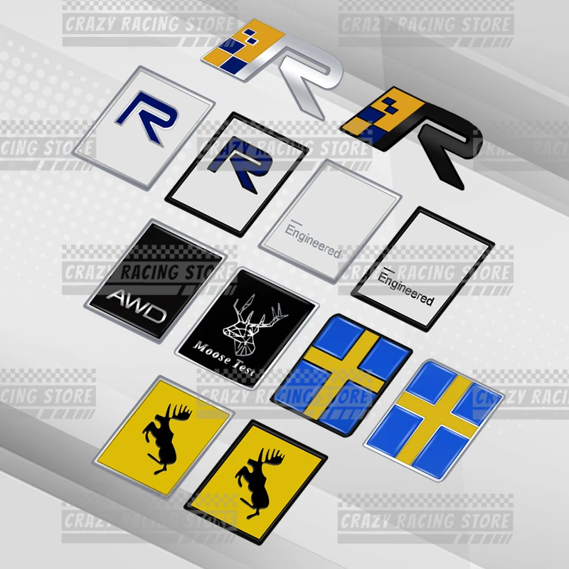 Car Badges Swedish Flag AWD Moose Test Deer R Design Emblem Trunk Emblem Metal 3D Stickers Body Decals Decor For Volvo Styling
Car Badges Swedish Flag AWD Moose Test Deer R Design Emblem Trunk Emblem Metal 3D Stickers Body Decals Decor For Volvo Styling